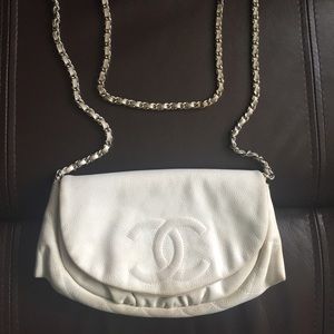 Chanel half moon WOC /ShW white crossbody bag